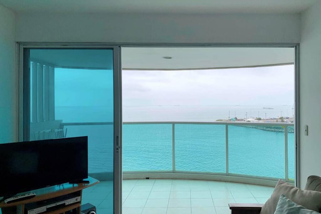 Dpto. Privado Frente Al Mar Con Vista Espectacular Apartment Salinas  Luaran gambar